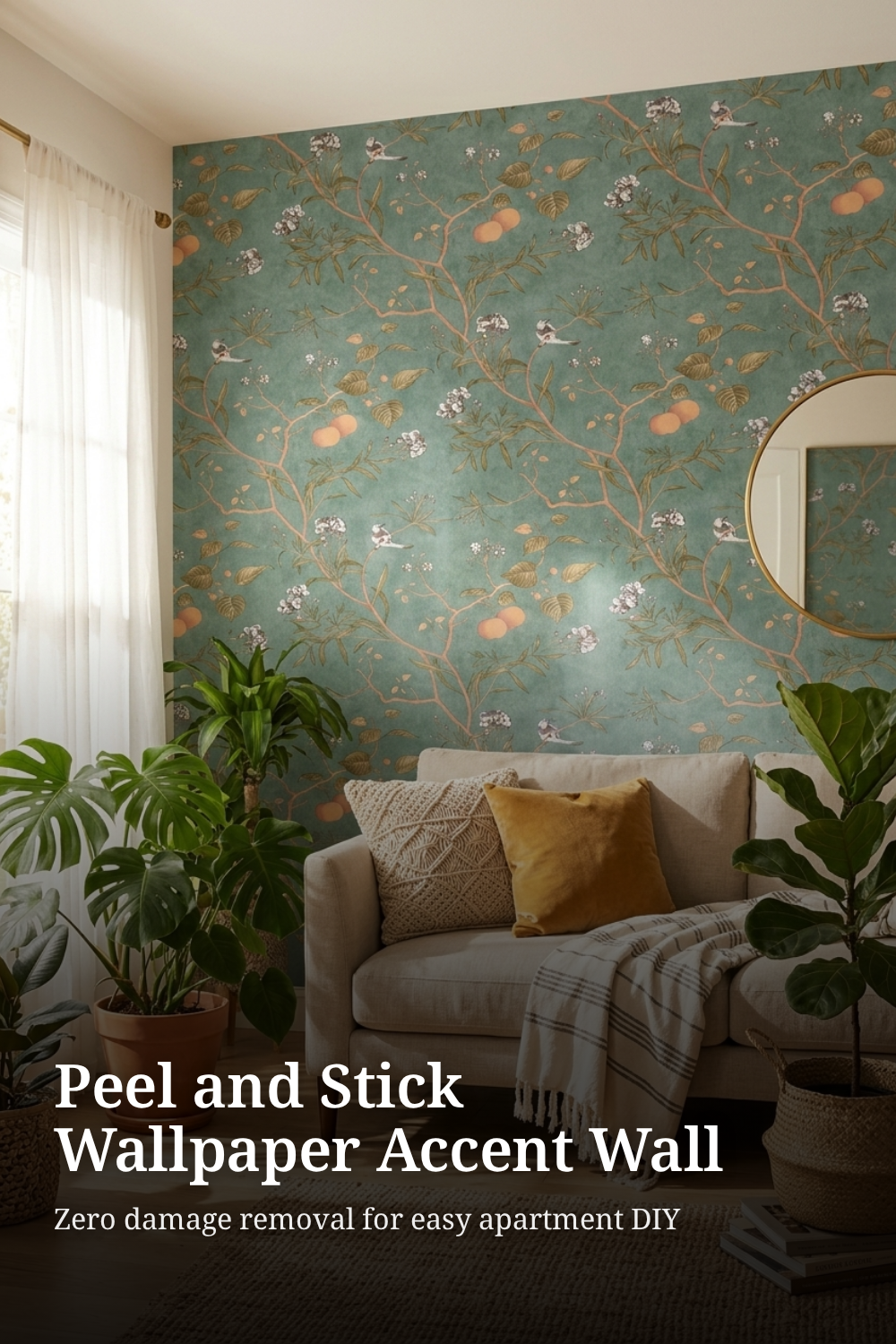 Vintage Leaf Wallpaper Peel and Stick