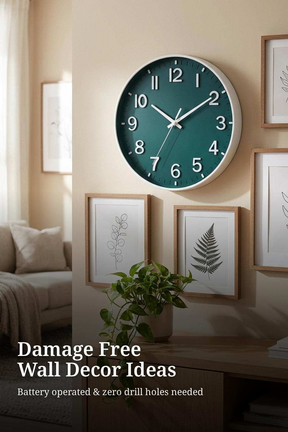 Green Wall Clocks Battery Operated,