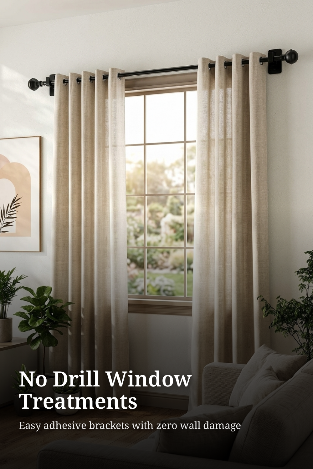 No Drill Curtain Rod